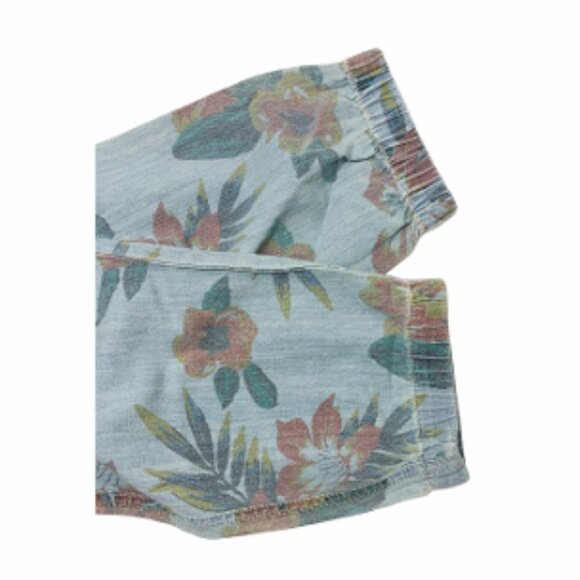 Mother Womens Blue Floral Tropical Mid Rise Lightweight Joggers Pants Sz 27 New - Picture 9 of 11